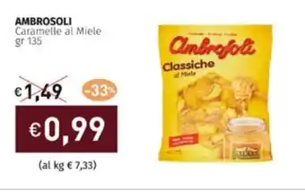 Prezzemolo e Vitale AMBROSOLI Caramelle al Miele gr 135 offerta