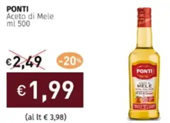 Prezzemolo e Vitale PONTI Aceto di Mele ml 500 offerta