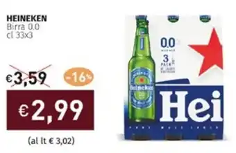 Prezzemolo e Vitale HEINEKEN Birra 0.0 cl 33x3 offerta