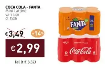 COCA COLA - FANTA Mini Lattine vari tipi cl 15x6