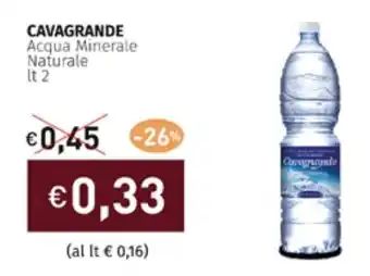 Prezzemolo e Vitale CAVAGRANDE Acqua Minerale Naturale lt 2 offerta