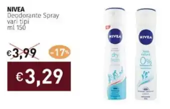 Prezzemolo e Vitale NIVEA Deodorante Spray vari tipi ml 150 offerta