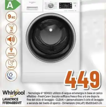 Expert Whirlpool LAVATRICE FFB946BSVIT offerta