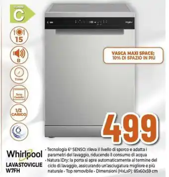 Expert Whirlpool Lavastoviglie W7FH offerta