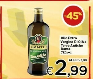 Crai Dante Olio extravergine di oliva offerta