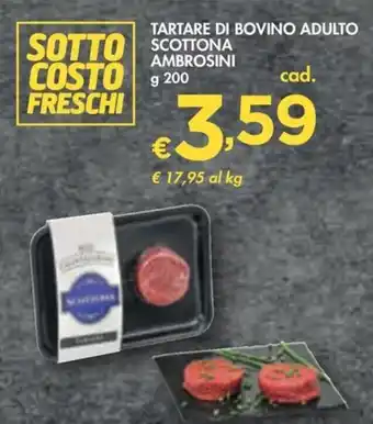 Bennet TARTARE DI BOVINO ADULTO Scottona AMBROSINI g 200 offerta