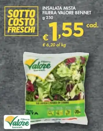 Bennet INSALATA MISTA FILIERA VALORE BENNET g 250 offerta