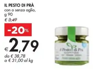 Bennet IL PESTO DI PRÀ con o senza aglio, g 90 offerta