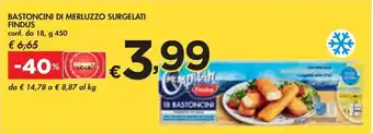Bennet BASTONCINI DI MERLUZZO SURGELATI FINDUS conf. da 18, g 450 offerta