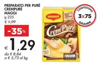 Bennet PREPARATO PER PURÈ CREMPURÈ MAGGI g 225 offerta