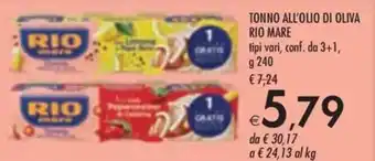 Bennet TONNO ALL'OLIO DI OLIVA RIO MARE tipi vari g 240 offerta