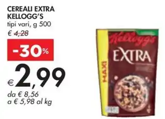 Bennet CEREALI EXTRA KELLOGG'S tipi vari, g 500 offerta