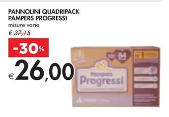Bennet PANNOLINI QUADRIPACK PAMPERS PROGRESSI offerta