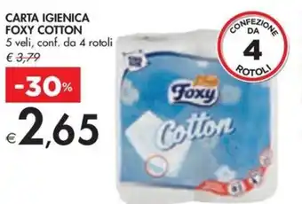 Bennet CARTA IGIENICA FOXY COTTON 5 veli, conf. da 4 rotoli offerta