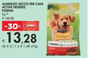 Bennet ALIMENTO SECCO PER CANI ACTIVE FRISKIES PURINA kg 9 offerta