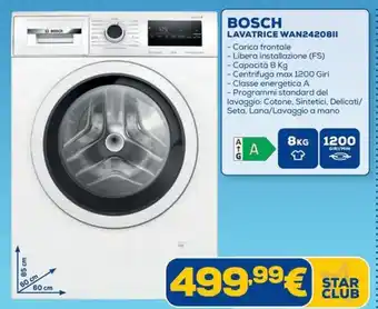 Euronics BOSCH LAVATRICE WAN2420811 offerta