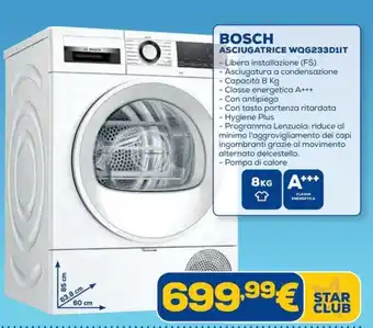 Euronics BOSCH ASCIUGATRICE WQG233D1IT offerta