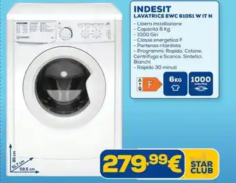 Euronics INDESIT LAVATRICE EWC 61051 W IT N offerta