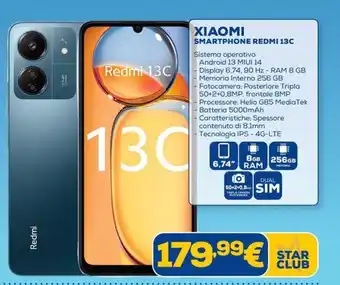 Euronics XIAOMI SMARTPHONE REDMI 13C offerta