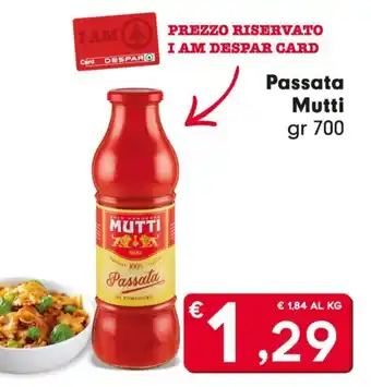 Despar Passata Mutti gr 700 offerta