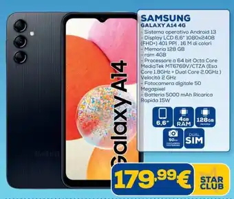 Euronics SAMSUNG GALAXY A14 4G offerta