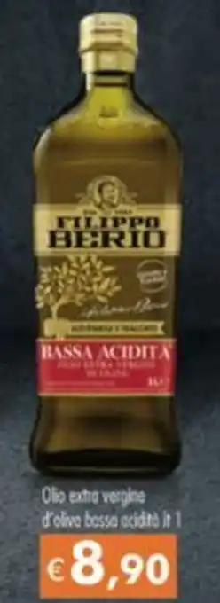 MerSi Supermercati FILIPPO BERIO Olio extra vergine d'oliva bossa acidita lt 1 offerta