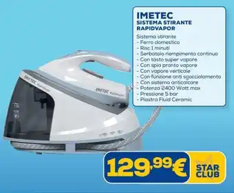 Euronics IMETEC SISTEMA STIRANTE RAPIDVAPOR offerta