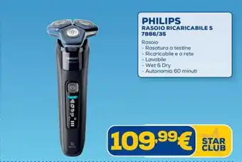 Euronics PHILIPS RASOIO RICARICABILE S 7886/35 offerta