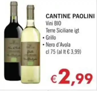 CANTINE PAOLINI Vini BIO Terre Siciliane igt cl 75