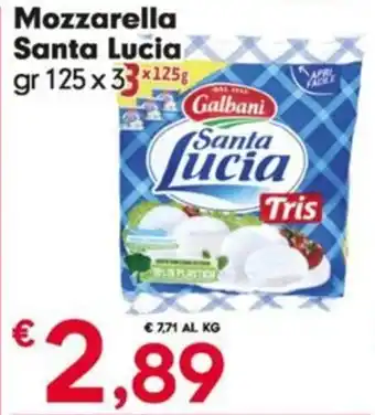 Despar Mozzarella Santa Lucia gr 125 x 3 offerta