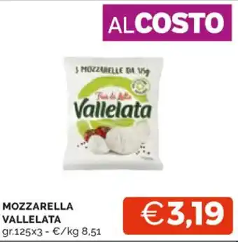 Mercatò MOZZARELLA VALLELATA gr.125x3 offerta