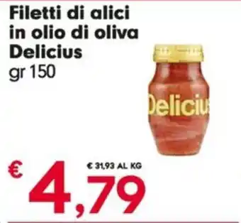 Despar Filetti di alici in olio di oliva Delicius gr 150 offerta