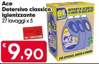 Despar Ace Detersivo classico igienizzante 27 lavaggi x 3 offerta