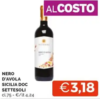 Mercatò NERO D'AVOLA SICILIA DOC SETTESOLI cl.75 offerta