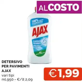 Mercatò DETERSIVO PER PAVIMENTI AJAX vari tipi ml.950 offerta