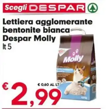 Despar Lettiera agglomerante bentonite bianca Despar Molly It 5 offerta