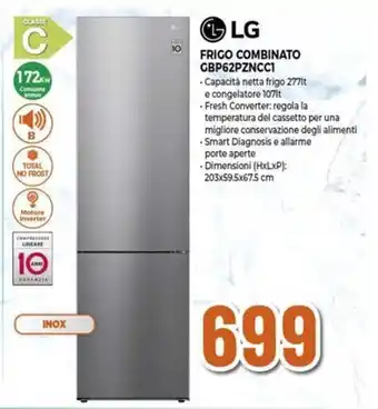 Expert LG FRIGO COMBINATO GBP62PZNCC1 offerta