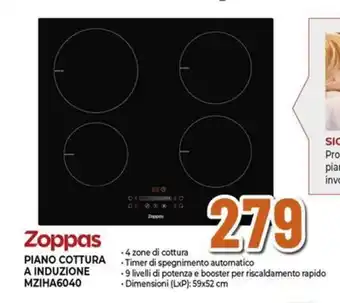 Expert Zoppas PIANO COTTURA A INDUZIONE MZIHA6040 offerta