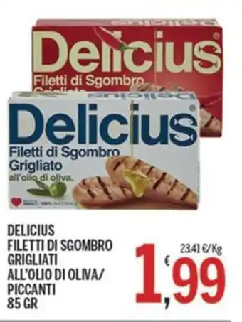 DELICIUS FILETTI DI SGOMBRO GRIGLIATI ALL'OLIO DI OLIVA/ PICCANTI 85 GR