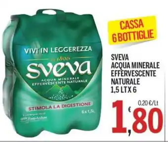 Gruppo Pascar SVEVA ACQUA MINERALE EFFERVESCENTE NATURALE 1,5 LT X 6 offerta