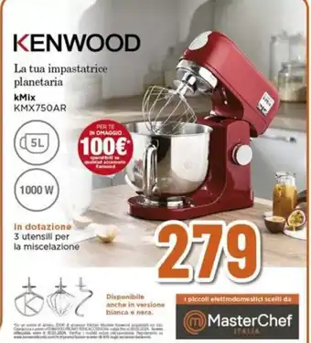 Expert KENWOOD La tua impastatrice planetaria kMix KMX750AR offerta