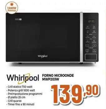 Expert Whirlpool FORNO MICROONDE MWP203W offerta