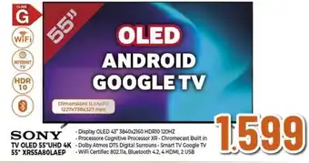 Expert SONY TV OLED 55"UHD 4K offerta