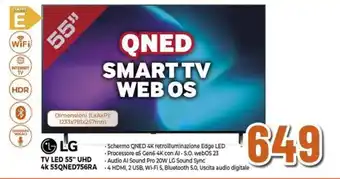 Expert LG TV LED 55" UHD 4k 55QNED756RA offerta