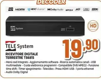 TELE System RICEVITORE DIGITALE TERRESTRE TS6815