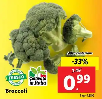 Lidl Broccoli 500 g confezione offerta