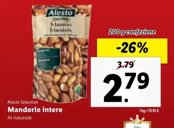 Lidl Alesto Selection Mandorle intere 200 g confezione offerta