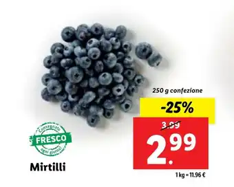 Lidl Mirtilli 250 g confezione offerta