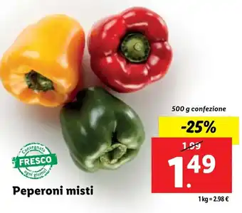 Lidl Peperoni misti 500 g confezione offerta
