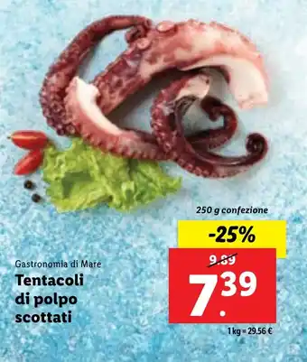 Lidl Gastronomia di Mare Tentacoli di polpo scottati 250 g confezione offerta